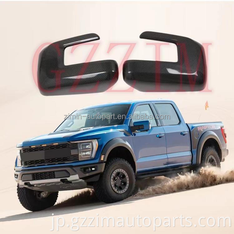 Black Carbon Fiber Accessories Car Exterior Waterproof Covers Handle Mirror Bowl Trim For F150 F-150 Raptor 2023